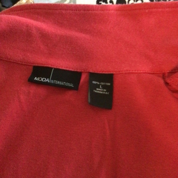 Victoria Secret red cotton snap button dress - Picture 3 of 3
